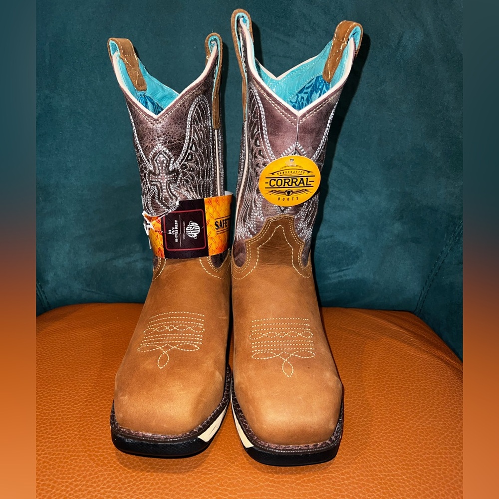 Corral Women's Brown & Turquoise Western Work Boots